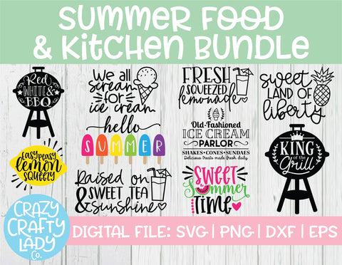 Summer Food SVG Cut File Bundle SVG Crazy Crafty Lady Co. 