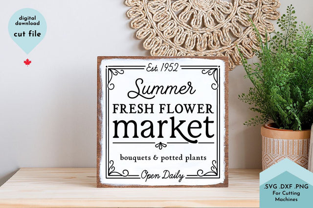 Summer Fresh Flower Market SVG Cut File SVG Lettershapes 