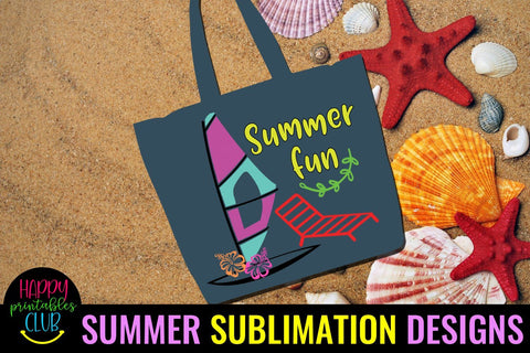 Summer Fun Sublimation Design-Beach Sublimation- Summer PNG Sublimation Happy Printables Club 