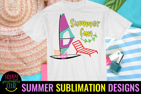Summer Fun Sublimation Design-Beach Sublimation- Summer PNG Sublimation Happy Printables Club 