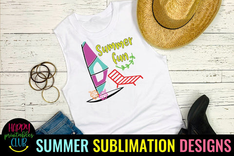 Summer Fun Sublimation Design-Beach Sublimation- Summer PNG Sublimation Happy Printables Club 