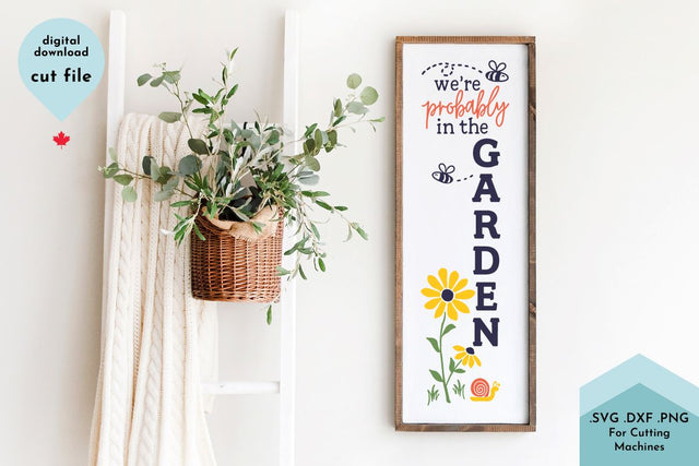 Summer Garden Vertical Porch Sign SVG Cut File SVG Lettershapes 