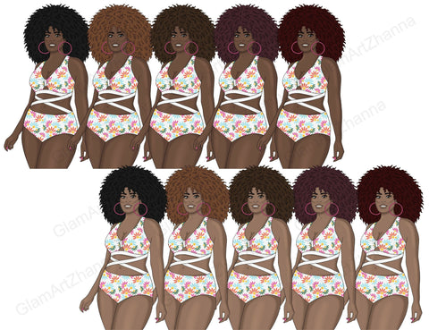 Summer Girl Clipart | Bikini Woman Illustration Sketch DESIGN GlamArtZhanna 