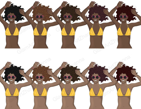 Summer Girl Clipart | Bikini Woman Illustration Sketch DESIGN GlamArtZhanna 