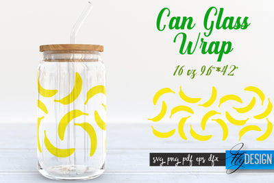 Summer Glass Can Wrap SVG | Tropical 16 oz Libbey Glass Can Wrap SVG | Glass Can Bundle | Wrap Template | 16 oz glass can wrap | Beer Can Glass Wrap SVG Fly Design 