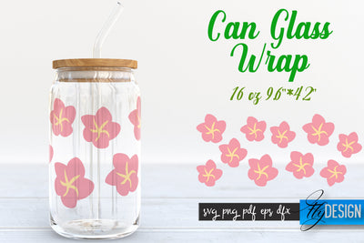 Summer Glass Can Wrap SVG | Tropical 16 oz Libbey Glass Can Wrap SVG | Glass Can Bundle | Wrap Template | 16 oz glass can wrap | Beer Can Glass Wrap SVG Fly Design 