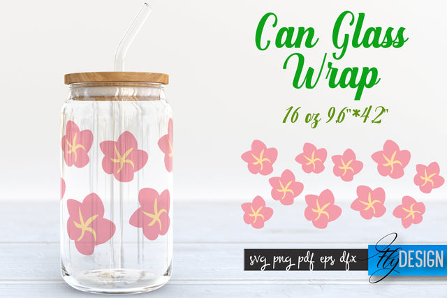 Summer Glass Can Wrap SVG | Tropical 16 oz Libbey Glass Can Wrap SVG | Glass Can Bundle | Wrap Template | 16 oz glass can wrap | Beer Can Glass Wrap SVG Fly Design 