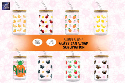 Summer Glass Wrap Bundle | Fruit Glass Wrap | Butterfly Wrap Sublimation Angel Lynne Designs 