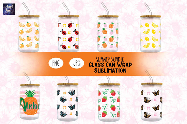 Summer Glass Wrap Bundle | Fruit Glass Wrap | Butterfly Wrap Sublimation Angel Lynne Designs 