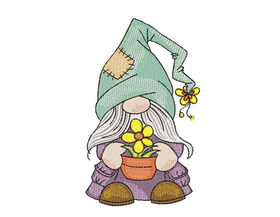 Summer Gnome Embroidery Design, 4 sizes Embroidery/Applique DESIGNS Nino Nadaraia 
