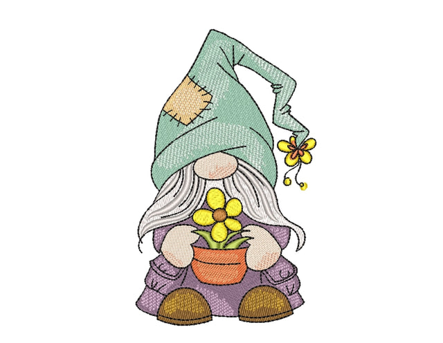 Summer Gnome Embroidery Design, 4 sizes Embroidery/Applique DESIGNS Nino Nadaraia 