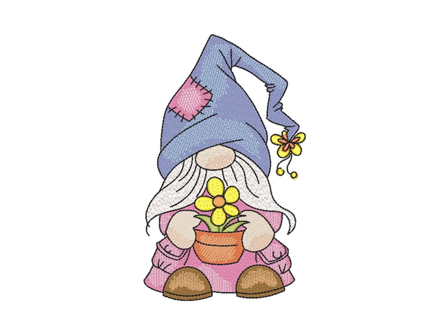 Summer Gnome Embroidery Design, 4 sizes Embroidery/Applique DESIGNS Nino Nadaraia 