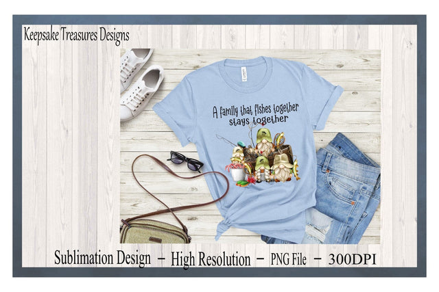 Summer Gnome Fishing Family, Fishing Gnome PNG, Fishing Family Shirt Design, Sublimation Design Printable Design, Digital Download, Sublimation Keepsake Treasures Designs LLC. 