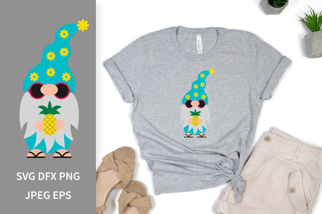 Summer gnome holding pineapple. Gnome on vacation SVG SVG LaBelezoka 