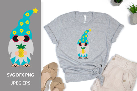 Summer gnome holding pineapple. Gnome on vacation SVG SVG LaBelezoka 