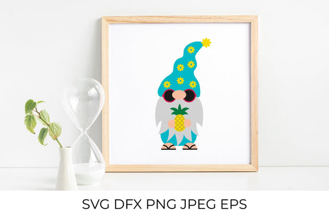 Summer gnome holding pineapple. Gnome on vacation SVG SVG LaBelezoka 