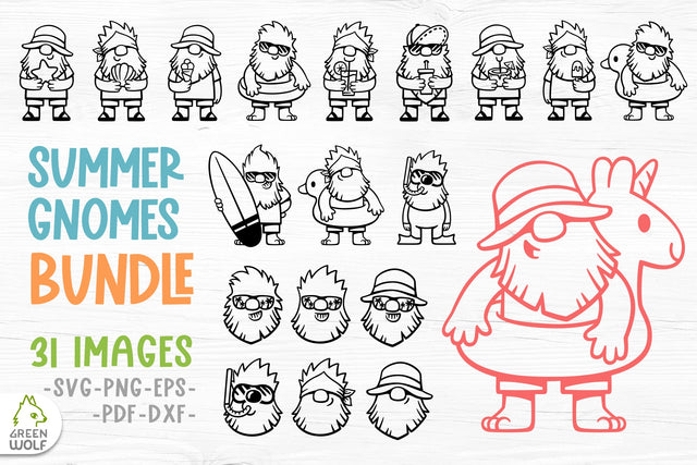 Summer gnomes clipart Summer gnome svg bundle Beach gnomes svg Beach svg files for cricut SVG GreenWolf 