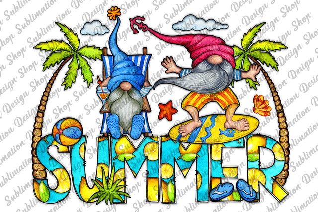Summer Gnomes Png, Summer Design, Summer Gnome Sublimation, Surfing Png, Gnome Png, Instant Download, Sublimation Designs, Digital Download Sublimation SublimationDesignShop 