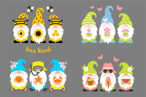 Summer gnomes svg bundle, beach gnomes, bee gnomes, gnomes SVG Digital Rainbow Shop 