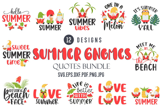Summer Gnomes SVG Bundle SVG dapiyupi store 