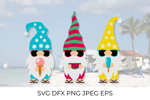 Summer gnomes wearing sunglasses. Gnomes on vacation SVG SVG LaBelezoka 