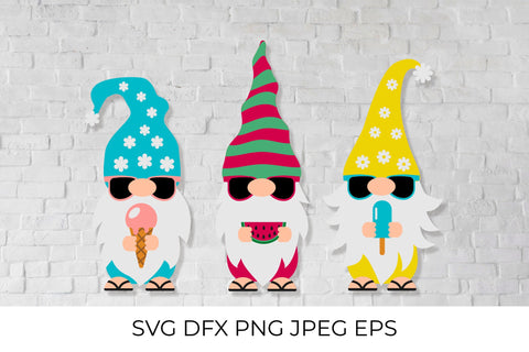 Summer gnomes wearing sunglasses. Gnomes on vacation SVG SVG LaBelezoka 