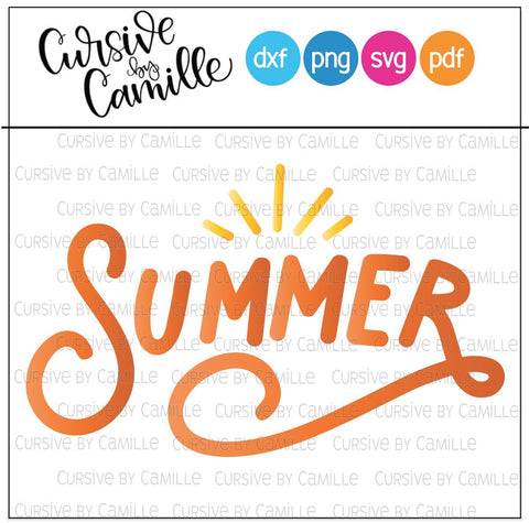Summer Hand Lettered Cut File SVG Cursive by Camille 