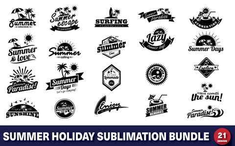 Summer holiday vintage labels and logo SVG naemmiah021 