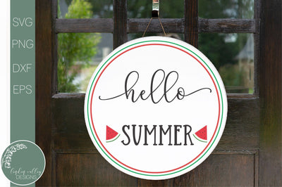 Summer Home Round Sign SVG-Farmhouse Summer SVG SVG Linden Valley Designs 
