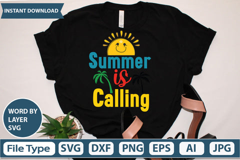 Summer is Calling Svg Cut File,SVGs,quotes-and-sayings,food-drink,mini-bundles,print-cut,on-sale, SVG DesignPlante 503 