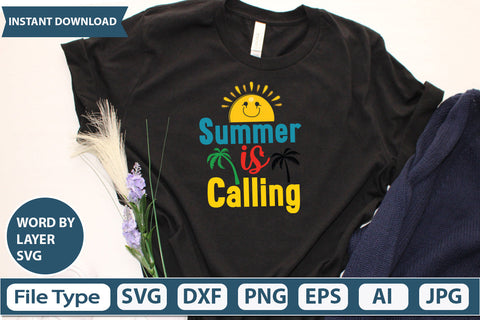 Summer is Calling Svg Cut File,SVGs,quotes-and-sayings,food-drink,mini-bundles,print-cut,on-sale, SVG DesignPlante 503 
