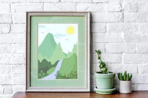 Summer landscape creator in abstract vector SVG Arts By Naty 