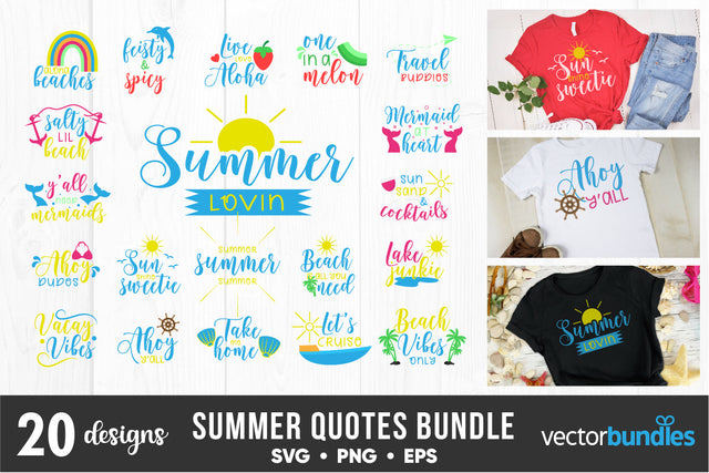 Summer Lettering Bundles Quotes SVG SVG vectorbundles 