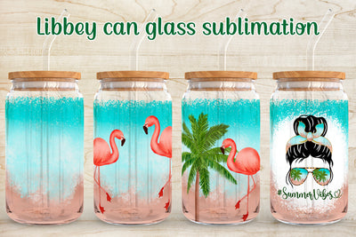 Summer libbey can glass sublimation | Beach sublimation Sublimation Svetana Studio 