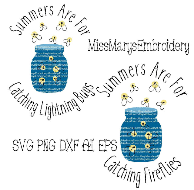 Summer Lightning Bugs SVG MissMarysEmbroidery 