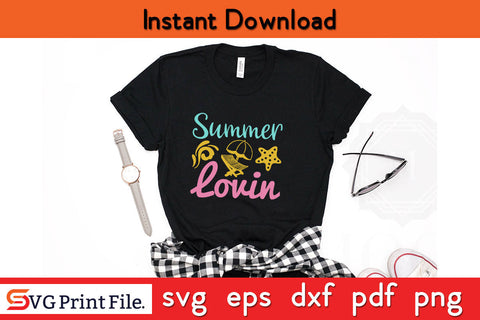 SUMMER LOVIN SUMMER SVG PNG CRAFTS Cut File SVG SVG Print File 