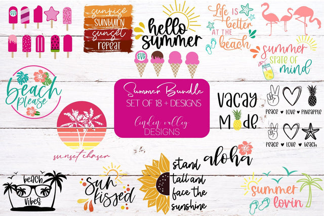 Summer Mini Bundle-Summertime SVG-Beach Svg-Outdoors Svg SVG Linden Valley Designs 