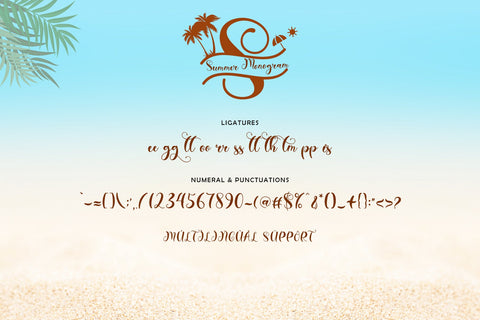 Summer Monogram Font Prasetya Letter 