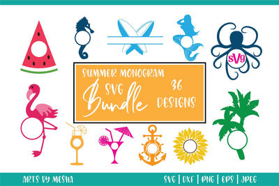 Summer Monogram Svg Bundle | Beach monogram Svg SVG DIYCUTTINGFILES 