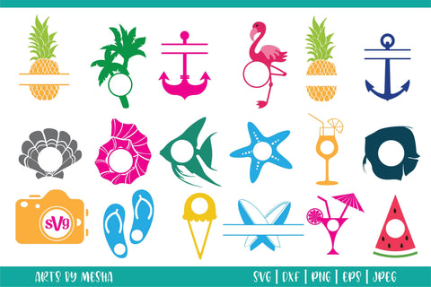 Summer Monogram Svg Bundle | Beach monogram Svg SVG DIYCUTTINGFILES 