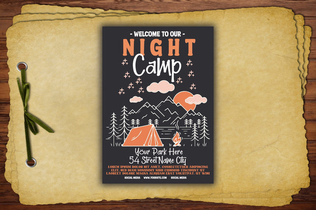 Summer Night Camping Flyer SVG Template SVG Jagonath Roy 
