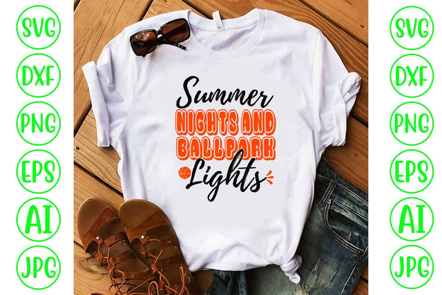 Summer Nights And Ballpark Lights SVG Cut File SVG Syaman 
