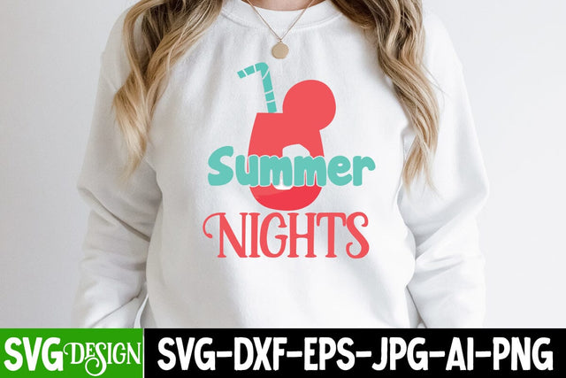 Summer Nights SVG Cut File, Summer Nights SVG Design, Summer SVG Cut File,Aloha Summer SVG Design, Summer SVG Quotes, Summer Sublimation PNG,Funny Summer SVG SVG BlackCatsMedia 