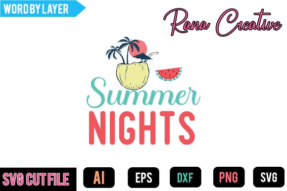 Summer Nights SVG Design SVG BlackCatsMedia 