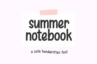 Summer Notebook - Cute Handwritten Font Font KA Designs 