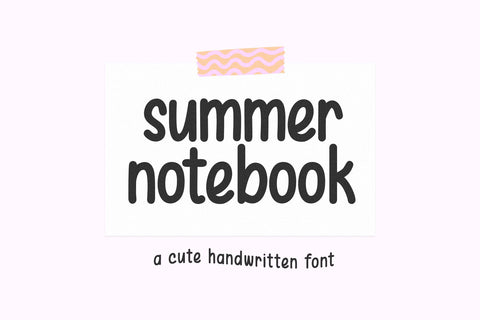 Summer Notebook - Cute Handwritten Font Font KA Designs 