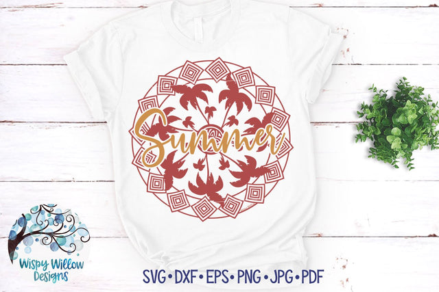 Summer Palm Tree Mandala SVG SVG Wispy Willow Designs 