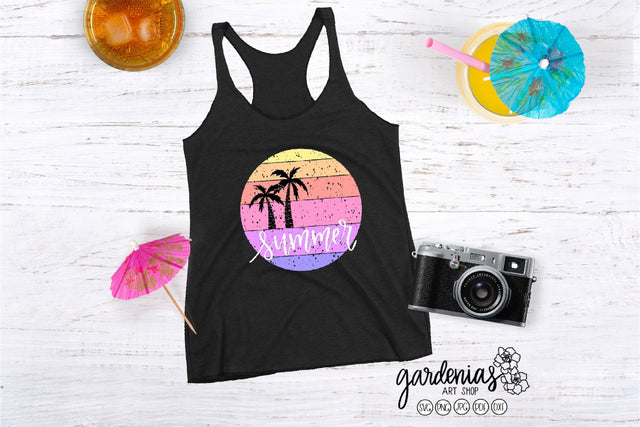 Summer Palm Trees Distressed SVG Gardenias Art Shop 