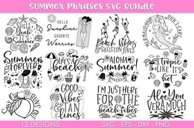Summer Phrases SVG Bundle PNG Cut file SVG Freeling Design House 