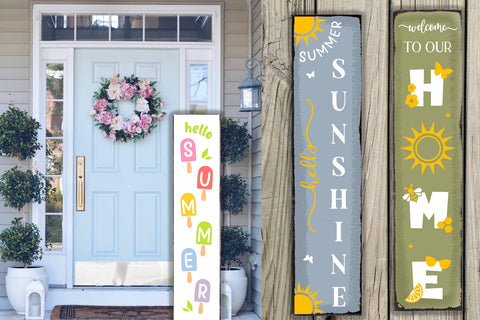Summer porch sign bundle, summer sign svg, vertical sign svg SVG Digital Rainbow Shop 